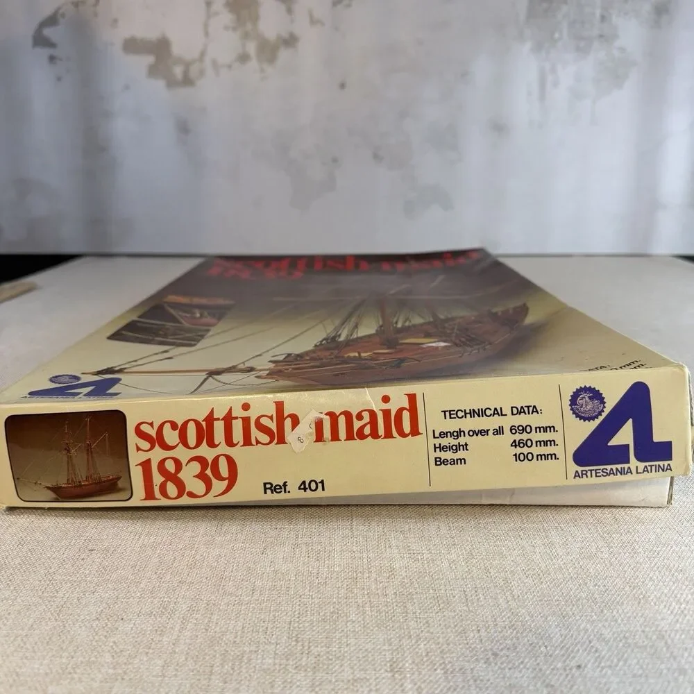 Vintage 1979 Artesania Latina Scottish Maid 1839 Wood Ship Model Kit 1:50 #401